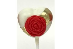 Gold heart with red rose